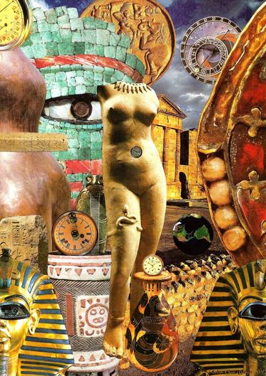 Original Conceptual World Culture Collage by Roberto Oscar Gasperi