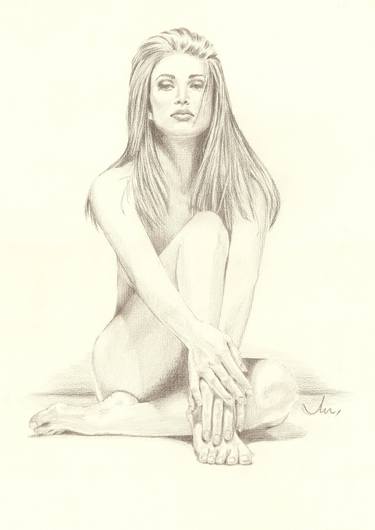 Original Realism Nude Drawings by John D Moulton