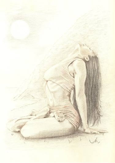 Original Realism Nude Drawings by John D Moulton
