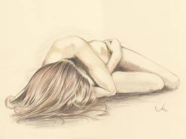 Original Realism Nude Drawings by John D Moulton