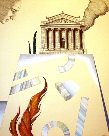 Original Figurative Architecture Mixed Media by Bill Birrell