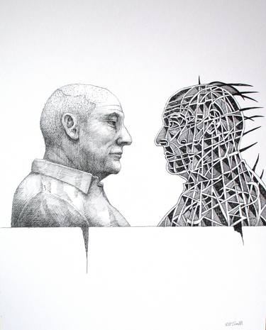 Original Surrealism Portrait Drawings by Bill Birrell