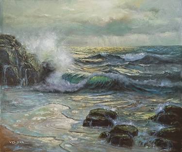 Print of Seascape Paintings by vishalandra m dakur