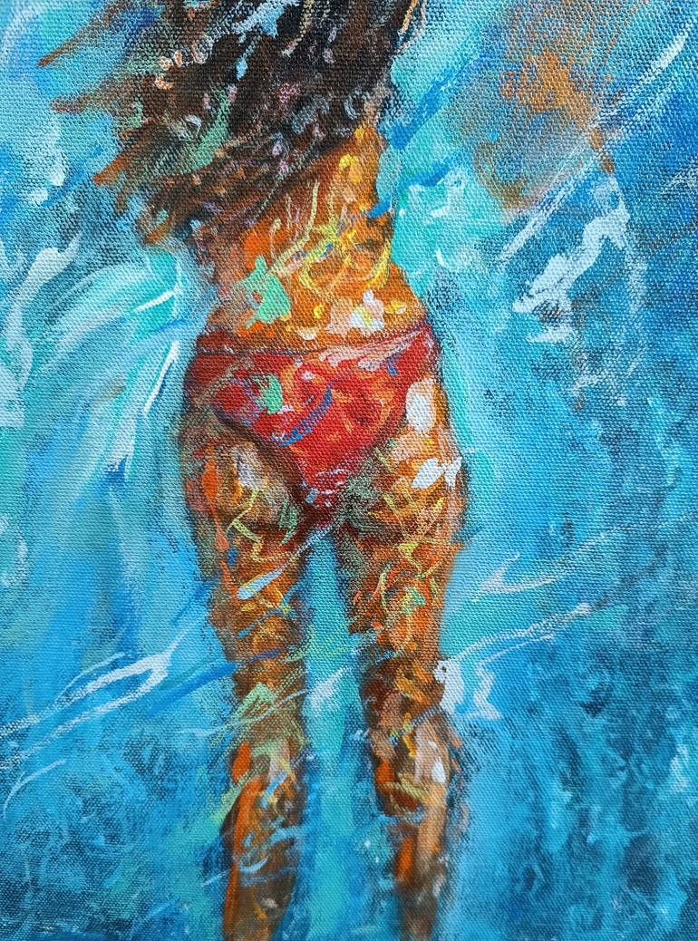 Original Expressionism Beach Painting by Vishalandra M Dakur