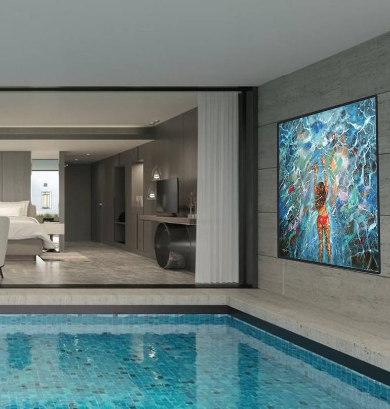 Original Expressionism Beach Painting by Vishalandra M Dakur