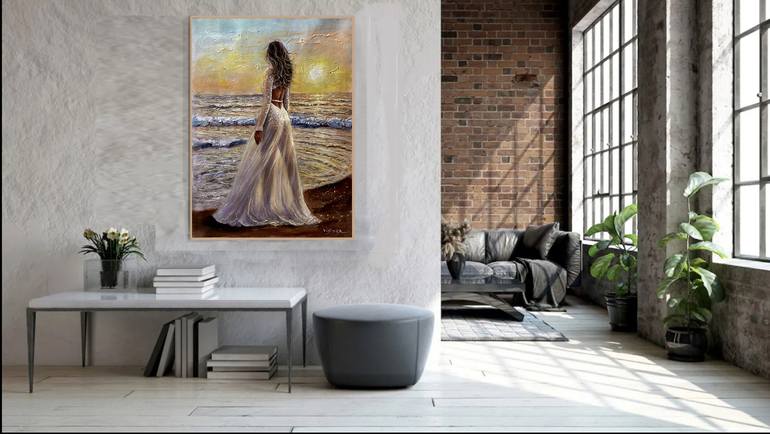 Original Contemporary Beach Painting by vishalandra m dakur