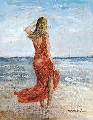 Original Expressionism Beach Paintings by vishalandra m dakur