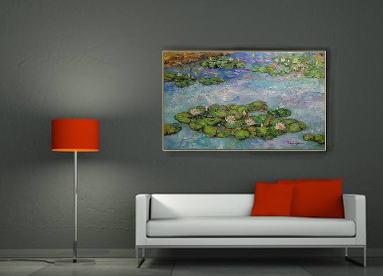 Original Impressionism Garden Painting by vishalandra m dakur