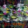 Monet water lilies, oil painting in impressionistic style