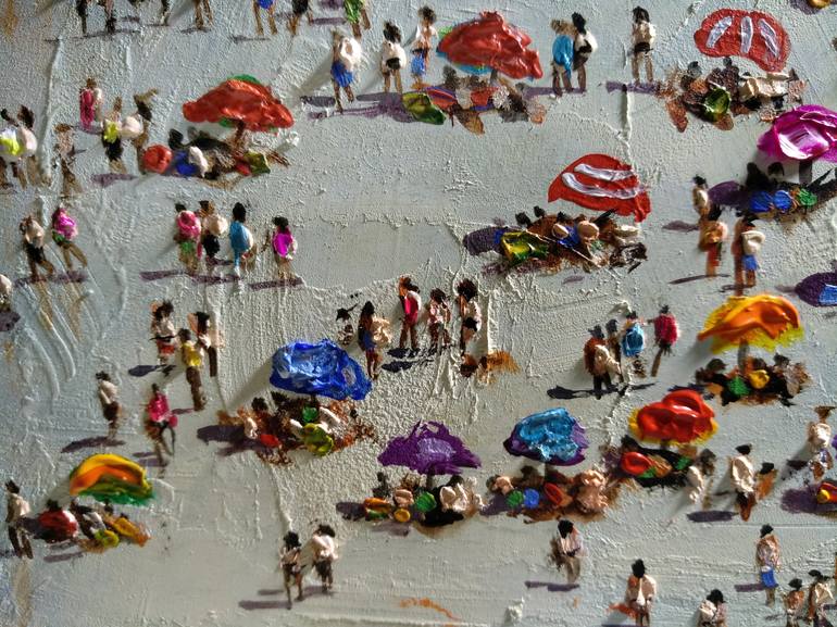 Original Abstract Expressionism Beach Painting by vishalandra m dakur