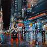 New York City walking in the rain Painting by vishalandra m dakur ...