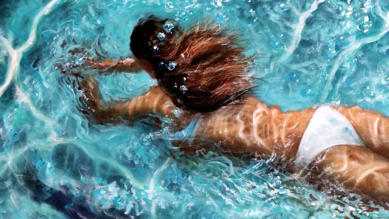 Original Photorealism Women Painting by Vishalandra M Dakur