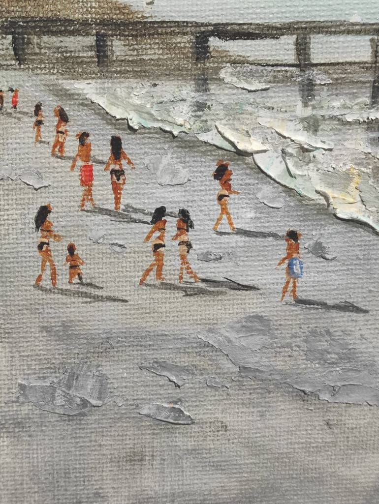 Original Expressionism Beach Painting by vishalandra m dakur