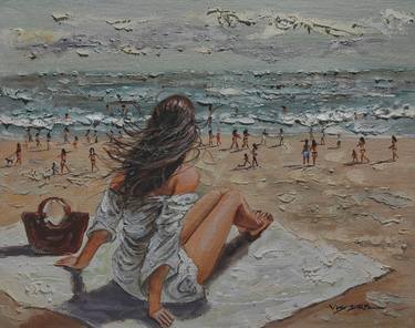 Print of Beach Paintings by vishalandra m dakur