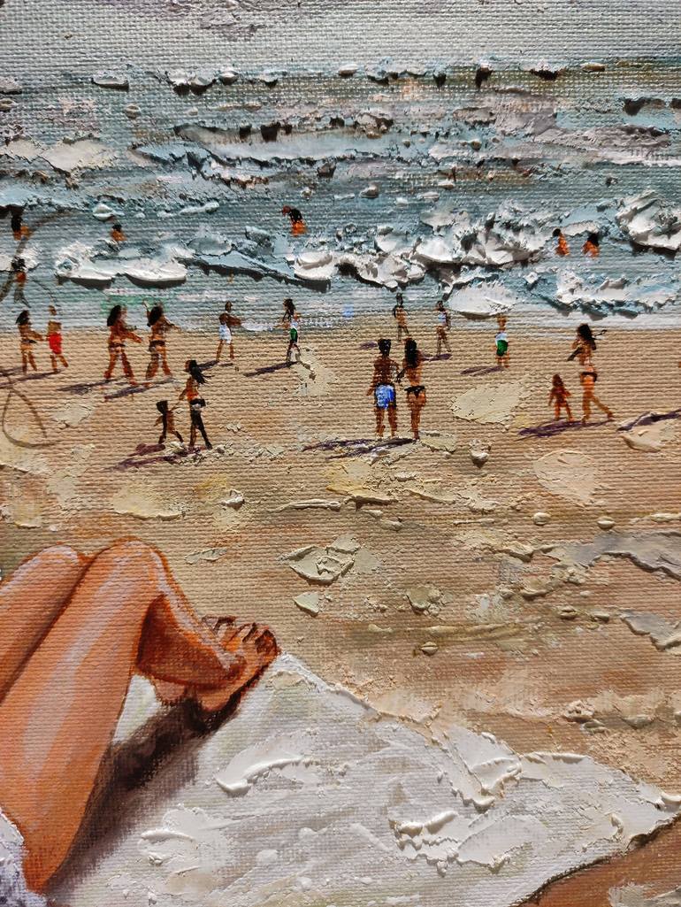 Original Beach Painting by vishalandra m dakur