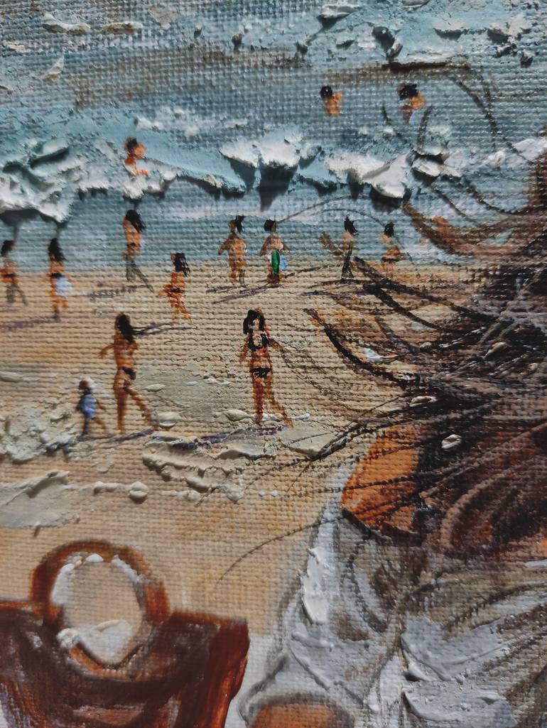 Original Expressionism Beach Painting by Vishalandra M Dakur