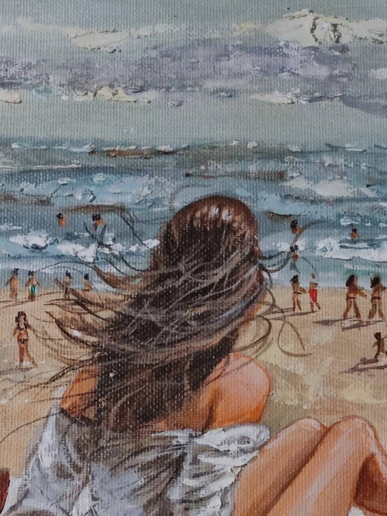 Original Expressionism Beach Painting by Vishalandra M Dakur