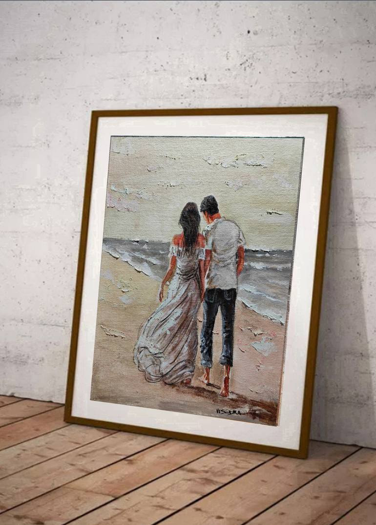 Original Figurative Beach Painting by Vishalandra M Dakur