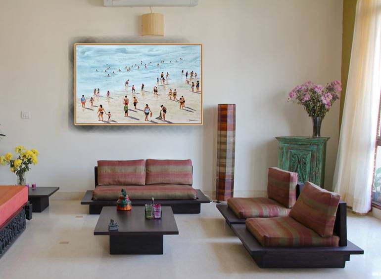 Original Expressionism Beach Painting by Vishalandra M Dakur