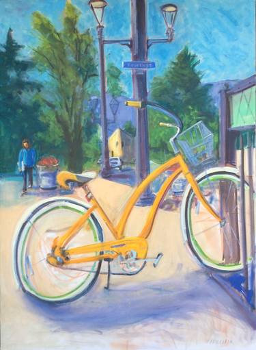 Original Impressionism Bicycle Paintings by Ian Clark