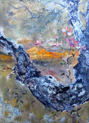 Original Abstract Garden Paintings by Mary Ellen Okelberry
