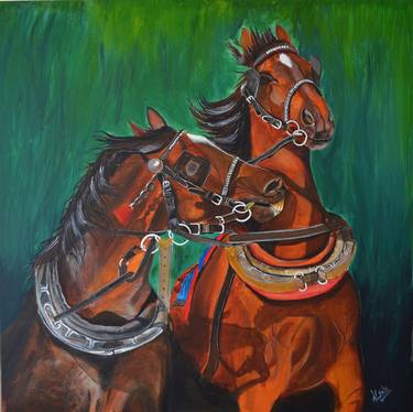 Original Fine Art Animal Paintings by KAMAL PAL