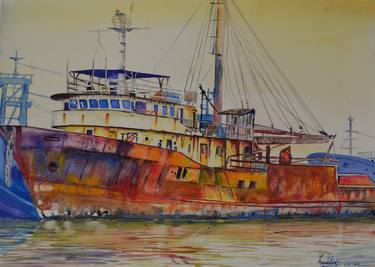 Print of Illustration Ship Paintings by KAMAL PAL