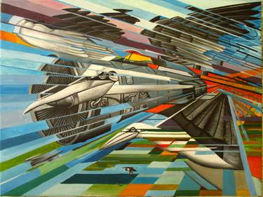 Print of Aeroplane Paintings by CEE PIL