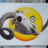 Smiley skull remake of 2018 mural by CEE PIL