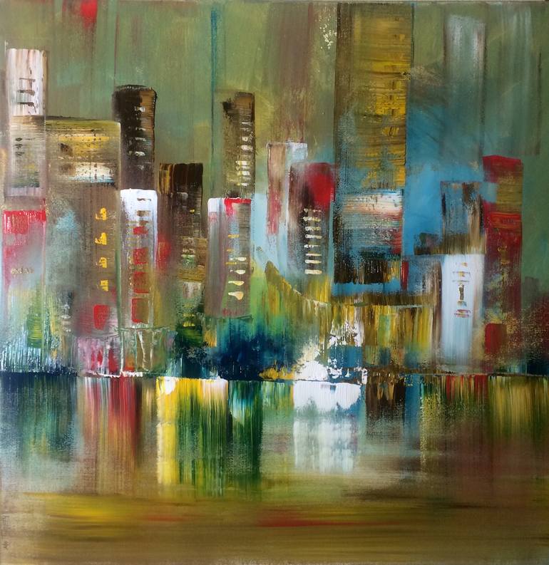 Night Life Painting by Mo Tuncay | Saatchi Art