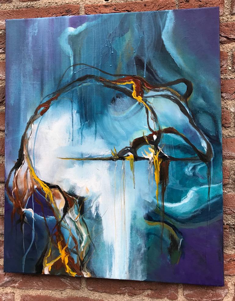 Original Abstract Expressionism Abstract Painting by Mo Tuncay