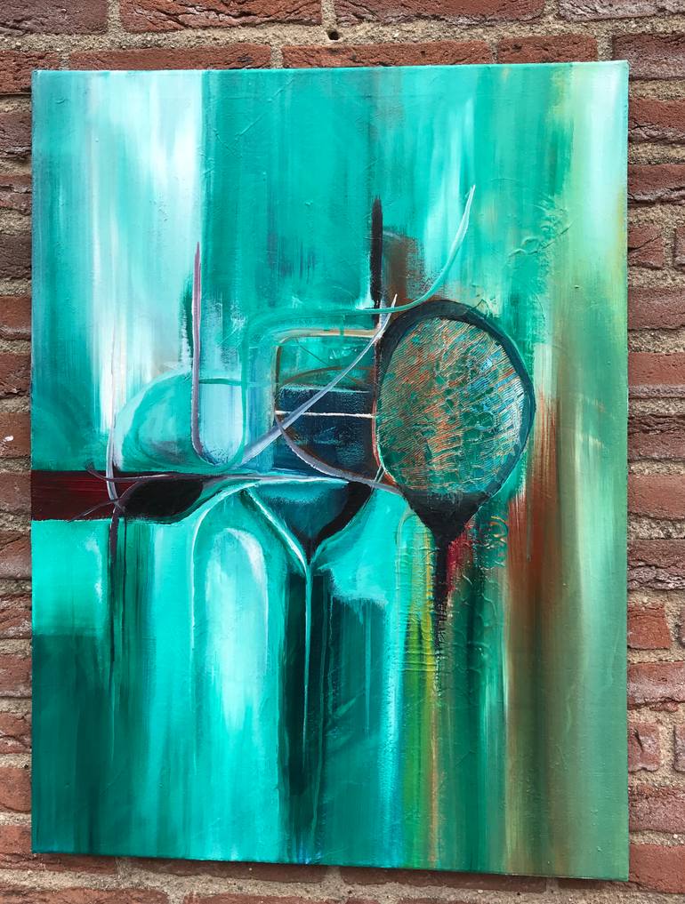 Original Abstract Expressionism Abstract Painting by Mo Tuncay