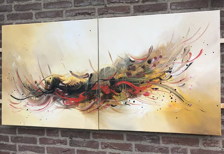 Original Abstract Expressionism Abstract Painting by Mo Tuncay