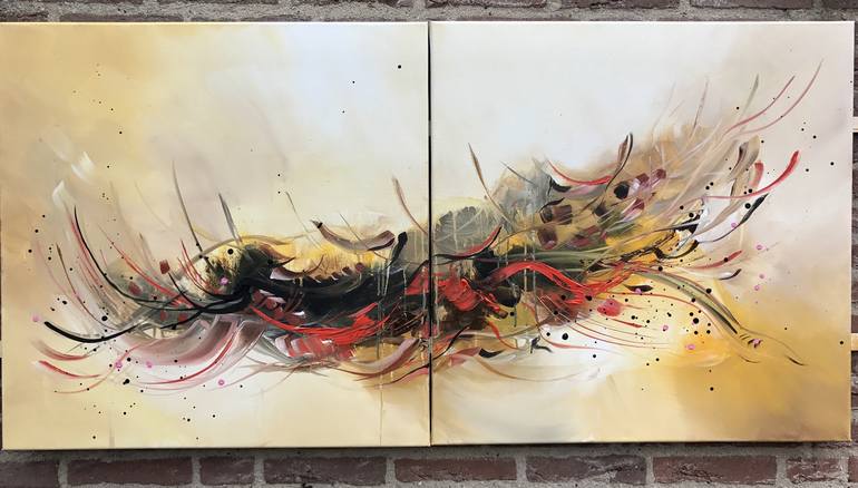 Original Abstract Expressionism Abstract Painting by Mo Tuncay