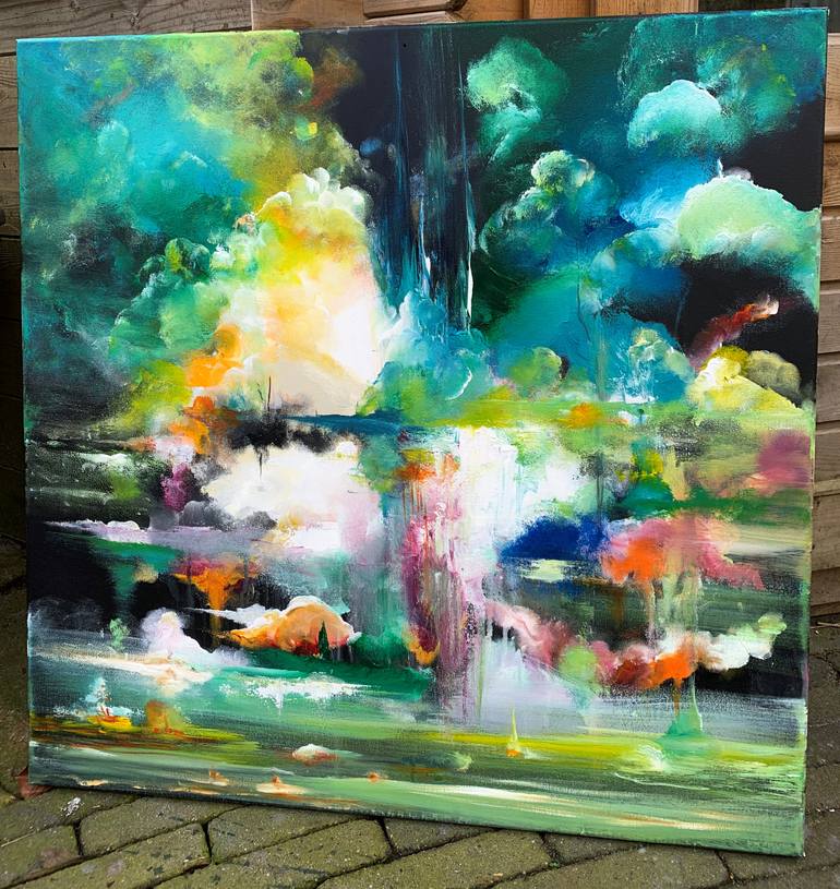Original Abstract Expressionism Abstract Painting by Mo Tuncay