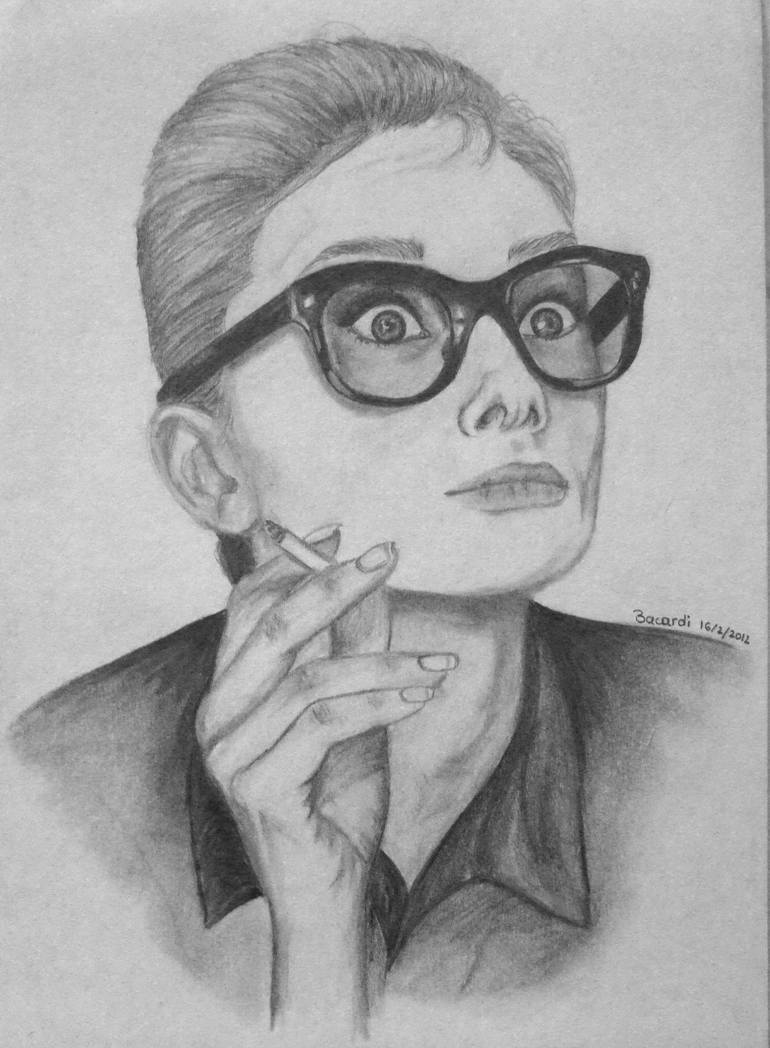 Audrey Hepburn Drawing By Zeina Bacardi Sakr Saatchi Art