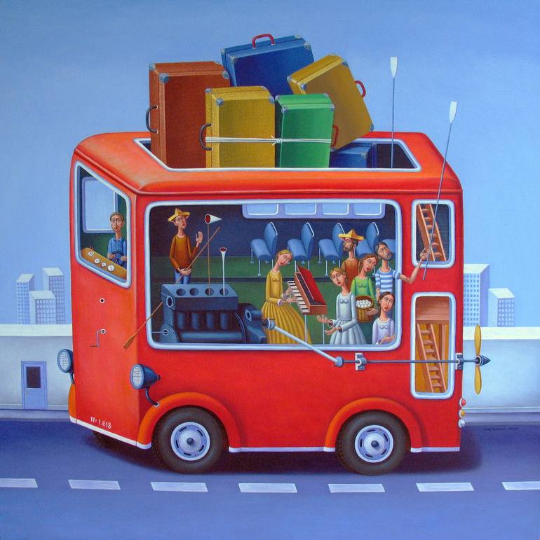 Bus No 1,618 Painting by Кирил Митовски | Saatchi Art