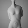 The sculpture representing a naked woman longing for something.