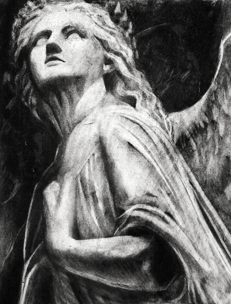 angel charcoal drawings