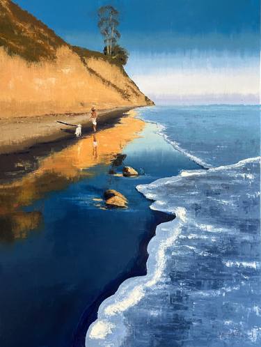 Original Beach Painting by Beatris Burgoin
