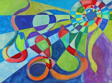 Print of Abstract Geometric Paintings by Laura Joan Levine