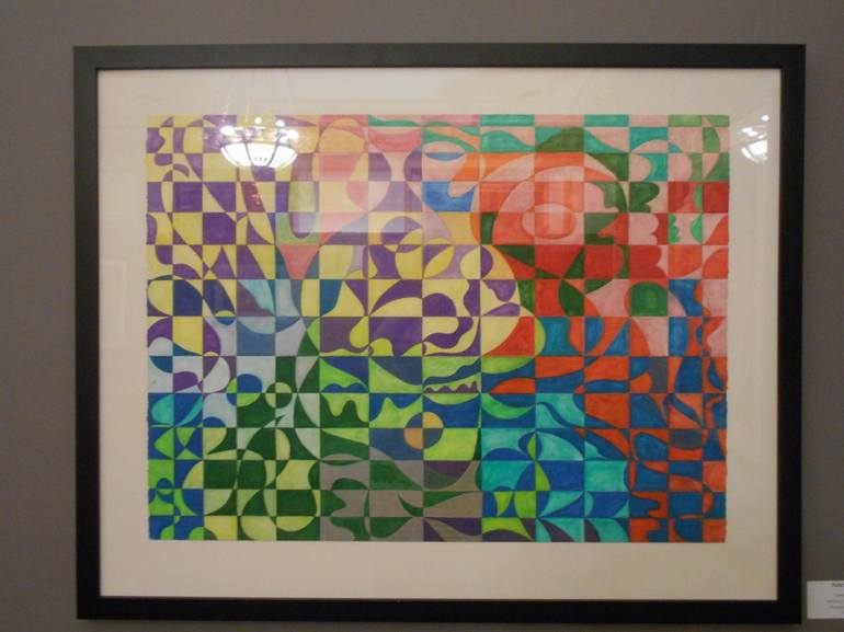 Original Abstract Geometric Painting by Laura Joan Levine