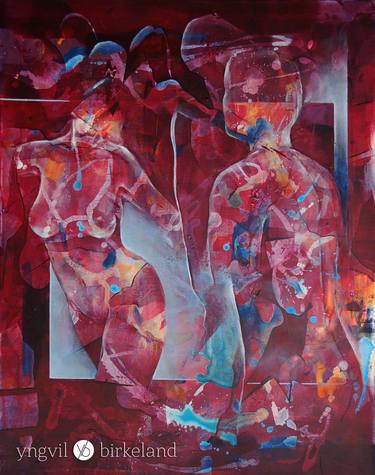 Original Abstract Expressionism People Paintings by Yngvil Birkeland