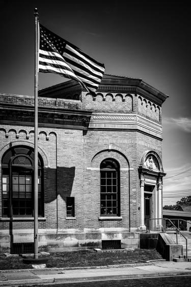 Edwardsville Old Post Office with American Flag thumb