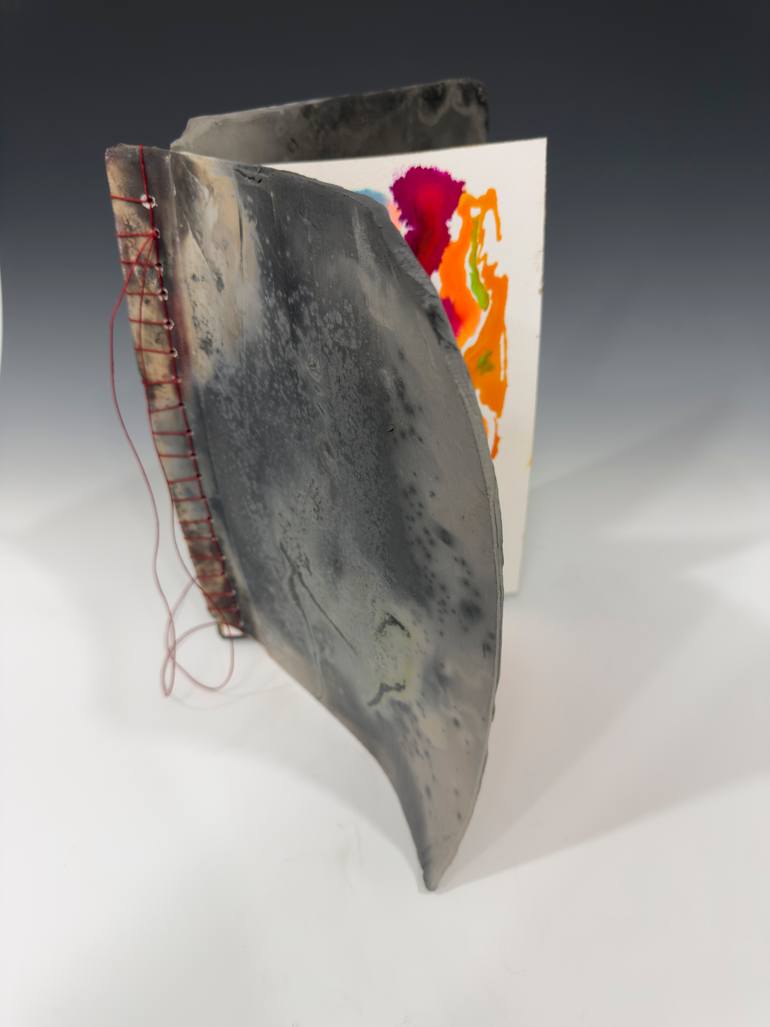 Bind Us: Harper Lee, Raku Pottery Book Sculpture Original Sculpture by steve hartman
