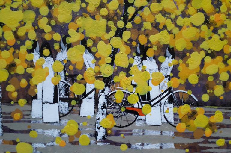 Original Art Deco Landscape Painting by Xuan Khanh Nguyen