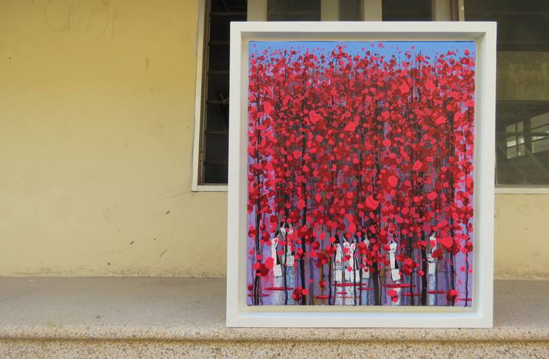 Original Art Deco Landscape Painting by Xuan Khanh Nguyen