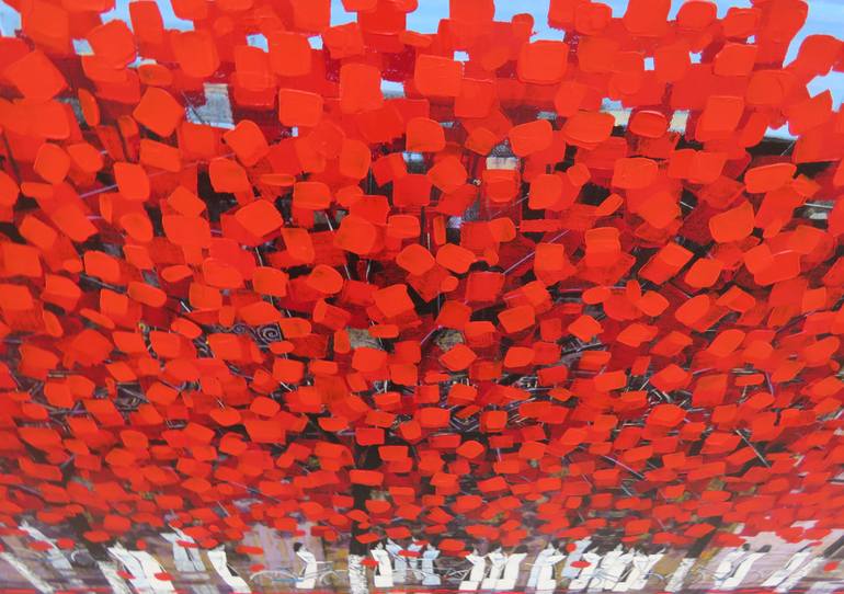 Original Art Deco Landscape Painting by Xuan Khanh Nguyen