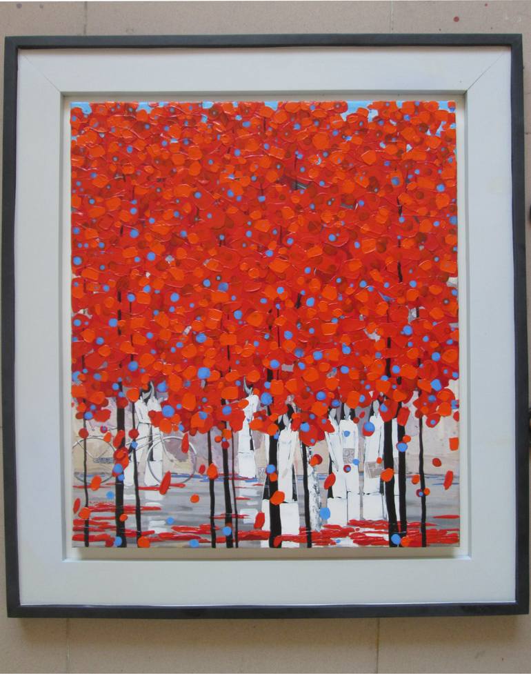 Original Art Deco Landscape Painting by Xuan Khanh Nguyen