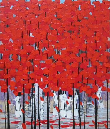 Saatchi Art Artist xuan khanh nguyen; Painting, “Red trees 2” #art
